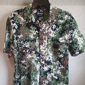Dogg Supply by Snoop Dogg Shirt Mens M Digital Urban Camo Print Button Down SS